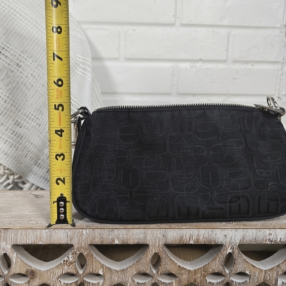 Vintage Y2k Express Black Mini Shoulder Bag With Silver Hardware And E Logo - Picture 3 of 13